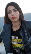 Load image into Gallery viewer, Even Haters Hate - Women’s Black Premium Tee