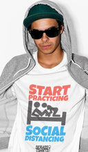 Load image into Gallery viewer, Social Distancing - Men’s Premium White Tee T-Shirts SICKASS TSHIRTS