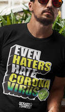 Load image into Gallery viewer, Even Haters Hate - Men&#39;s Premium Black Tee
