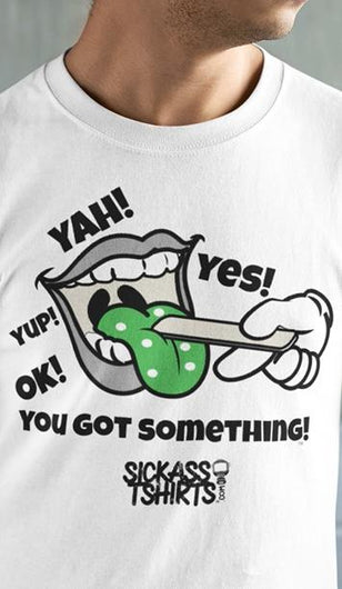 Lips and Tongue - Men’s Premium White Tee T-Shirts SICKASS TSHIRTS 