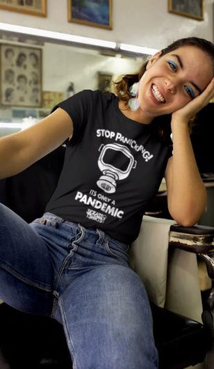 Stop Panicking - Women’s Premium Black Tee T-Shirts SICKASS TSHIRTS 