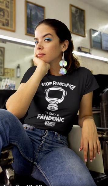 Stop Panicking - Women’s Premium Black Tee T-Shirts SICKASS TSHIRTS 