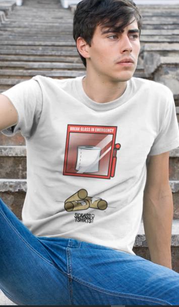 Toilet Paper - Men’s Premium White Tee T-Shirts SICKASS TSHIRTS 